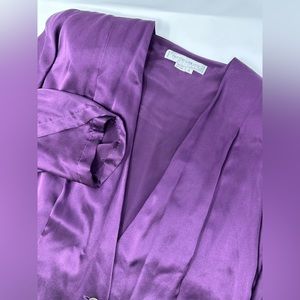 Vintage Norma Walters Sz 12 100% Aged Silk Blazer Purple S4 Rare!!